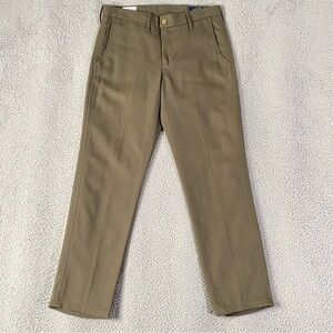 Epaulet Rivet Chino Pants Mens 31x29 Olive Green Canvas Straight Norm USA Made